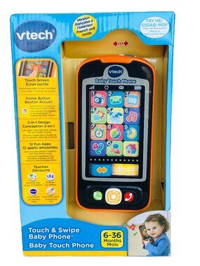 VTech Touch & Swipe Baby Phone (French Version) - Musical Toy 6-36M New in Box